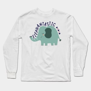 Cute Cartoon Animal Elephant Design Long Sleeve T-Shirt